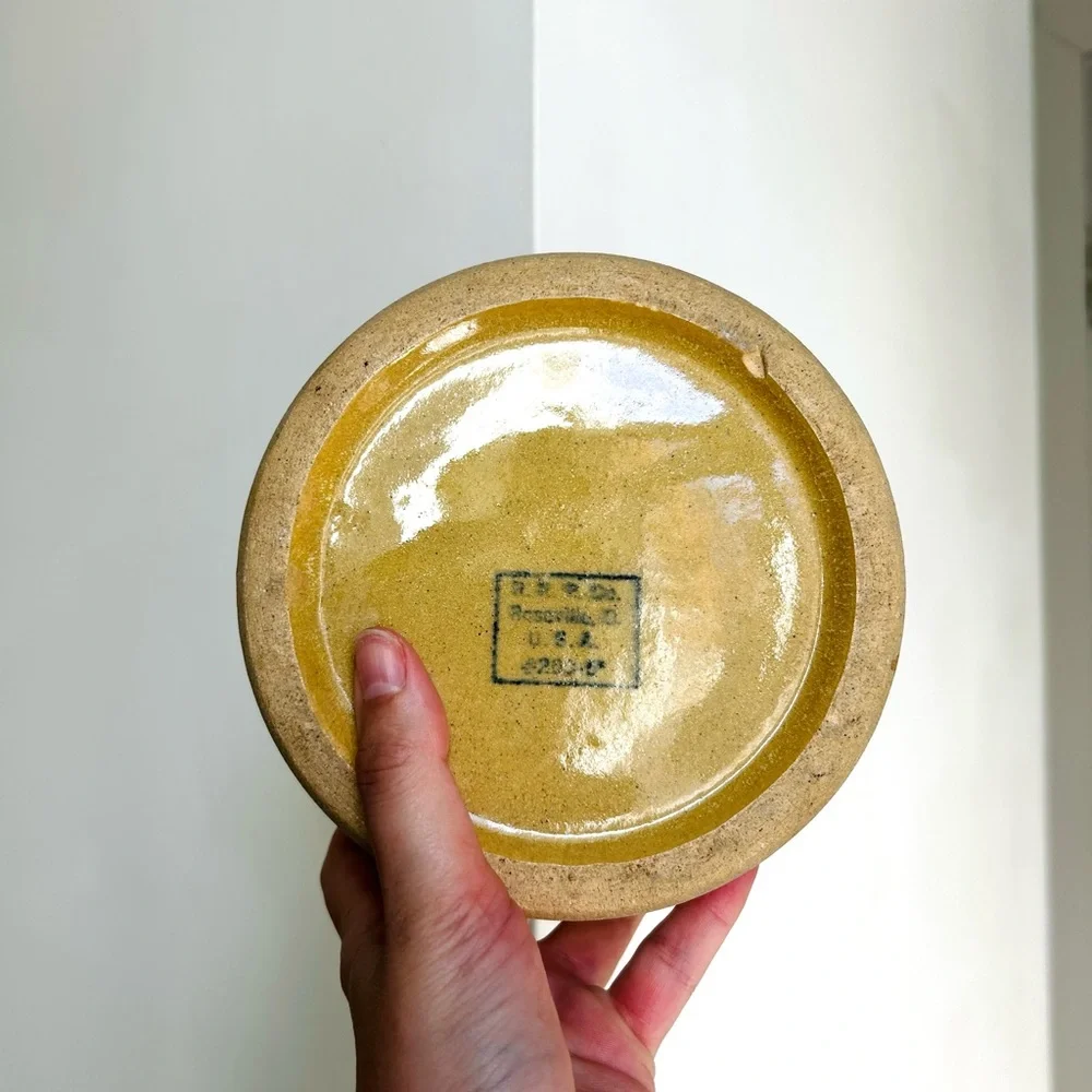 Vintage Stoneware Mid Century Robinson Ransbottom Roseville Dog Bowl